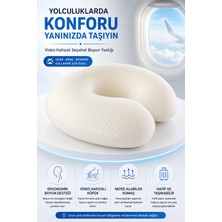 Anva Med Visko Hafızalı Seyahat Boyun Yastığı Ortopedik Yolculuk Yastığı Uçak Araç Otobüs ve Tren Boyun Destek Yastığı