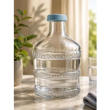 Abnturk Oval Cam Damacana Sürahi 2 Litre Silikon Kapaklı El Imalatlı Kırılmaya Dayanıklı Kalın Camlı