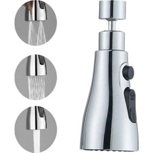Sepet Dolusu® 3 Fonksiyonlu Metal Musluk Başlığı – Tazyikli, Sprey ve Düz Akış Modlu Su Tasarruf Aparatı
