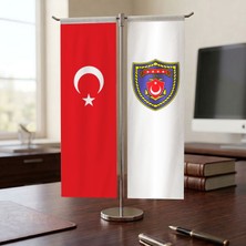 Punto Dizayn Deniz Kuvvetleri Komutanlığı ve Türk Bayrağı Kırlangıç T tipi Masa Bayrak Takımı