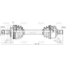 Maher Aks Komple Ön Santafe 05-06 / Sol A-T / 4WD / Absli 52 Dış 648MM 49501-26810
