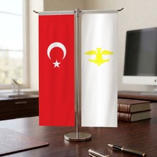 Punto Dizayn Avrupa Hun İmparatorluğu ve türk Bayrağı Kırlangıç T tipi Masa Bayrak Takımı