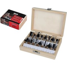 Larskas Orijinal Einhell 15 Parça Freze Ucu Seti (Ahşap Için Freze Aksesuarları, 8 mm Sap, Farklı Profil Frezeleme, Ahşap Saklama Kutusu) - 49757291