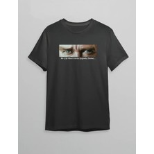 Pomeya  10 Kasım Atatürkü Anma Günü Baskılı Oversize Bisiklet Yaka T-Shirt - Siyah