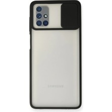 sbodurhome Samsung Galaxy M51 Kılıf Palm Buzlu Kamera Sürgülü Silikon - Siyah