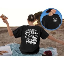 Pomeya  Bisiklet Yaka Baskılı T-Shirt - Siyah