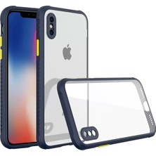 Sepetopia Apple iPhone Xs Max Kılıf Miami Şeffaf Silikon - Lacivert