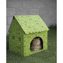 Rass Kedi Evi Karton Baskılı _genişlik 35CM Uzunluk 48CM Derinlik 58CM