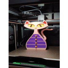 North Edge 3D Kedi Figürlü Çekmeceli Masaüstü Organizer - Dekoratif 3D Baskı Düzenleyici