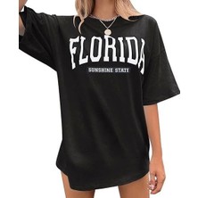 Pomeya  Bisiklet Yaka Baskılı T-Shirt - Siyah