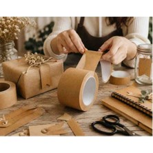 Rass Kraft Kağıt Bant Doğal Kraft Güçlü Yapışkan Tabaka 50MM×40MT 6 Adet