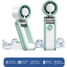 Metontech Turbofold Premium Buz Soğutmalı Şarjlı Katlanabilir El Fanı | 18 Saat, 199 Kademe, Ultra Güçlü Fan, Dijital Gösterge