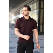 Pomeya  Erkek Çizgi Detaylı Yakalı Triko Tişört