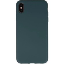 Sepetopia Apple iPhone Xs Max Kılıf Nano Içi Kadife Silikon - Koyu Yeşil
