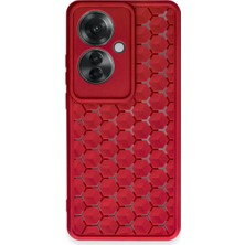 Sepetopia Oppo Reno 11F Kılıf Petek Silikon Kapak - Kırmızı