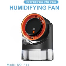Azurtech F14 Buharlı Soğutmalı Masaüstü Fan | 100 Kademeli Rüzgar Ayarı, Nemlendirme Özellikli, Dijital Ekranlı, USB Şarjlı Taşınabilir Vantilatör