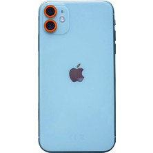 Sepetopia Apple iPhone 11 Neon Fosforlu Kamera Lens - Turuncu