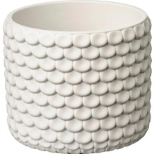 IKEA Glacıärbjörn Beton Saksı, Beyaz, 9 cm