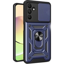 Sepetopia Samsung Galaxy M15 Kılıf Pars Lens Yüzüklü Silikon - Lacivert