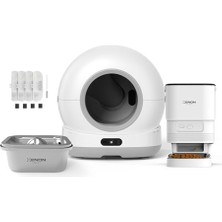 Esranın Dünyası Xenon Smart Akıllı Otomatik Kedi Tuvaleti (Kamerasız) Köpek Mama Kabı Besleme Kasesi (Kamerasız) Çelik Su Pınarı Sebili ve Yedek Filtre (4 Adet) Evcil Hayvan 4'lü Pet Ürünleri Başlangıç Seti
