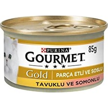Esranın Dünyası Gold Parça Etli Somonlu & Tavuklu Yaş Kedi Maması, Yetişkin, 85 G