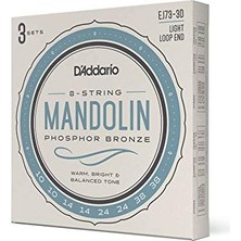 Esranın Dünyası EJ73 Mandolin, Fosfor Bronz, Hafif Gerilim, 10-38, 3 Set