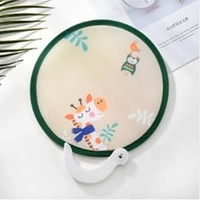 Esranın Dünyası Japon Tarzı Katlanabilir Yelpaze (Zürafa Figürlü) Çap 21 cm