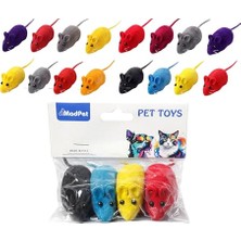 Esranın Dünyası Kedi Oyuncağı Sesli Fare – Basınca Ses Çıkaran Plastik & Kumaş Oyuncak – Kediler Için Avcılık ve Zeka Oyunu – Karışık Renk – 4’lü Set (1 Paket)