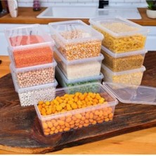 Esranın Dünyası Şeffaf Saklama Kabı, Kilitli Kapaklı, Buzdolabı Organizer ve Dondurucuya Uygun, 10 Adet, Gıdaya Uygun (1000 Ml)