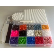 Esranın Dünyası Ütü ile Yapışan Boncuk Seti 5000'LI Midi Boy Boncuk + Dizme Kalıbı + Cımbız + Magnet