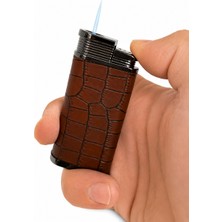 Onr Store Lüks Torch Alevli Çakmak Rüzgar Geçirmez Metal Görünümlü Premium Gazlı Çakmak