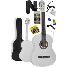 Esranın Dünyası Midex CG-270WH Beyaz Renk Klasik Gitar 4/4 Yetişkin Boy Sap Ayarlı Full Set