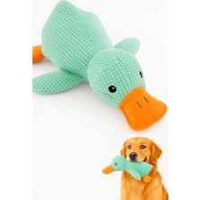 Esranın Dünyası Busstier Köpek Oyuncağı Ördek Şekilli Peluş Sesli ve Hışırtılı Dayanıklı Çiğneme ve Isırma Oyuncağı Anti Stres Yumuşak Peluş Köpek Eğitim ve Oyun Oyuncağı (Yeşil)