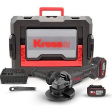 Kress KUH10.2 20VOLT 4.0AH. Li-Ion Çift Akülü 125MM Kömürsüz Profesyonel Şarjlı Devir Ayarlı Avuç Taşlama