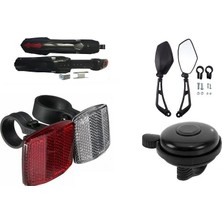 Esranın Dünyası Bisiklet Aksesuar Kombini 4 Lü Set (Ayna,zil,çamurluk Reflektör)