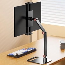 Esranın Dünyası Monitör Tablet iPad Telefon Tutucu 12-16 Inç Universal Metal 360° Derece Döner Stand