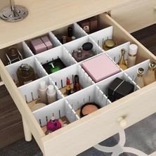 Esranın Dünyası Aee® 4'lü Plastik Ayarlanabilir Çekmece Düzenleyici Organizer - Iç Içe Geçmeli Kesilebilir - 8CMX43CM - Mutfak Iç Çamaşırı Çorap Sütyen Dolap Takı Makyaj (4)