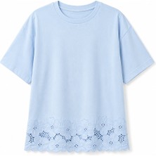 Zelish My Sister Mavi Etek Ucu Beyaz Iş Tshirt