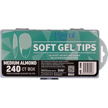 ERHCE 240'LI Almond Badem Soft Jel Tips Takma Tırnak Gel Nail Art Tırnak Uzatma Protez Tırnak
