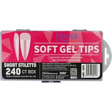 ERHCE 240'LI Stiletto Soft Jel Tips Takma Tırnak Gel Nail Art Tırnak Uzatma Protez Tırnak