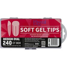 ERHCE 240'LI Oval Soft Jel Tips Takma Tırnak Gel Nail Art Tırnak Uzatma Protez Tırnak
