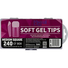 ERHCE 240'LI Square Kare Küt Soft Jel Tips Takma Tırnak Gel Nail Art Tırnak Uzatma Protez Tırnak