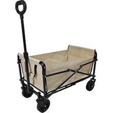 Esranın Dünyası Kıwı KFW-390 Katlanır Portatif Taşıma Aracı Kamp,piknik,plaj, Pazar, Market Koli, Yük,paket El Arabası Bej