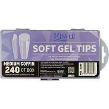 ERHCE 240'LI Coffin Balerin Soft Jel Tips Takma Tırnak Gel Nail Art Tırnak Uzatma Protez Tırnak