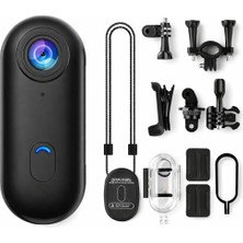 Esranın Dünyası Göğüse Takılabilir Mıknatıslı Kolyeli 1080P Ni Geniş Açı Aksiyon Kamera | Hafif ve Kompakt Tasarım | Spor, Koşu, Outdoor, Günlük Kullanım Için Pov Kayıt Kamerası- Kask Kamera (Siyah)