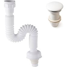 Esranın Dünyası Fause Pop-Up Basmalı Beyaz Seramik Başlıklı Lavabo Sifonu KSF103-W