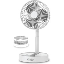 Esranın Dünyası KFAN-7608 Şarjlı Beyaz Katlanılabilir Mini Fan Masa Üstü Vantilatörü USB Soğutucu Sessiz El Fanı