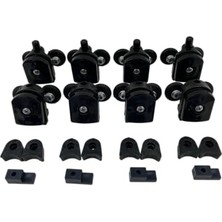 Esranın Dünyası Cam Duşakabin Tekerleği Metal Ayaklı Siyah Plastik 8'li Tam Set