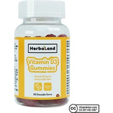 Herbaland Gummies Vitamin D3 60 Çiğnenebilir Form Çilek