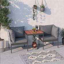Esranın Dünyası Limni Home Mini Multilounge Bahçe ve Balkon Mobilyası Gri